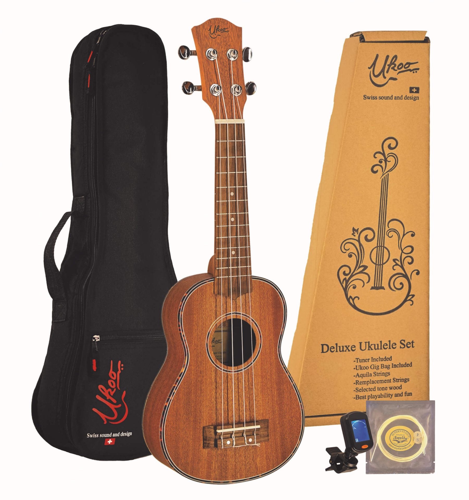 ukulele mahogany, ukulele mahagoni, elektrische ukulele, konzert ukulele